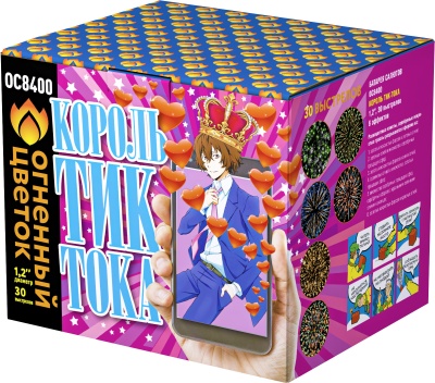 Король Тик-Тока Батарея салютов купить в Зиме | zima.salutsklad.ru